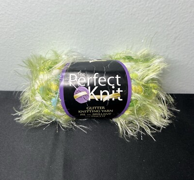 The Perfect Knit Glitter Eyelash Knitting Yarn Green Blue Yellow Dollarama 35g
