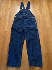 Key Imperial Denim Overalls Bibs Pants Farm Workwear 38x29 Vintage Mens