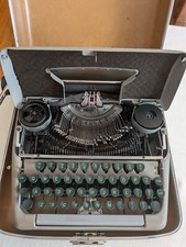 Vintage Smith-Corona Typewriter green keys Portable With Carrying Case thumbnail