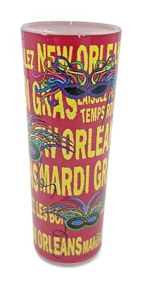 New Orleans DOUBLE SHOT GLASS Shooter Louisiana Laissez Les Bon Temps Masks