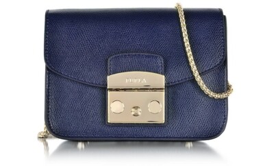 FURLA Mini Metropolis Navy Crossbody Bag Pre-owned | eBay 