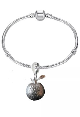 Orange FT136 1,5x2,5cm an einem silber rhodinierten Schlangenarmband 