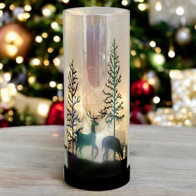 LUXA LED Stag Deer Forest Xmas Table Lamps Lights Christmas Frosted Sparkling