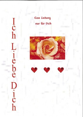 Eine Zeitung nur für Dich Ich liebe ich, Liebe - Jahrestag, Geschenkidee