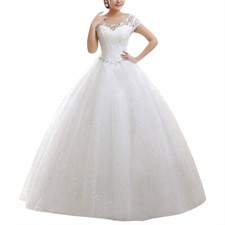 Ball Gown Lace Wedding Dress Bridal Dresses Double Shoulder Bride