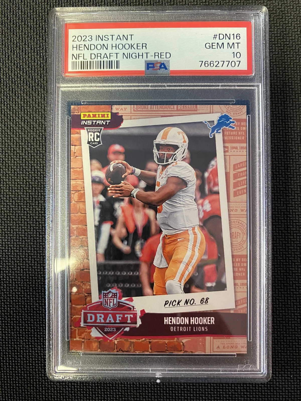 Hendon Hooker Panini Instant NFL Draft Night #DN16 Red