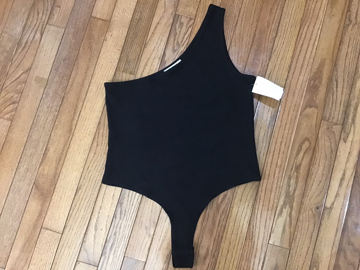 NEW. 4TH & RECKLESS Charla One-Shoulder Ribbed Bodysuit XL Black