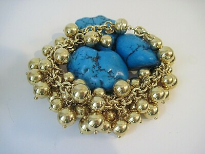 MILOR ITALY 925 GOLD TONE BRACELET CLUSTERS OF BEADS BRACELET 1/2