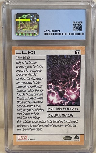 Loki 2014 Marvel Universe Rittenhouse Archives #67 - CGC Prístino 10 - Imagen 2 de 2