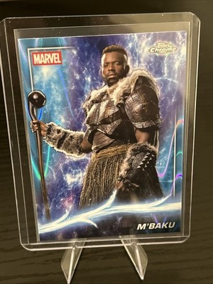 2025 Topps Chrome Marvel Studios #83 (Sky Blue RayWave Refractor)  M'BAKU