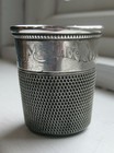 antique STERLING SILVER Thimble SHOT GLASS Jigger 38g ONLY A THIMBLE FULL Simons — photo 8