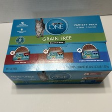 Purina ONE Grain Free Premium Pate Variety Pack Wet Cat Food Box Of 12