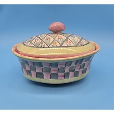 MacKenzie-Childs Bearded Iris Oval Lidded Dis...