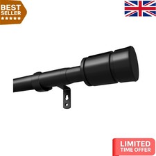 Modern Matte Black Adjustable Curtain Pole 70-335cm – Extra Long & Sturdy