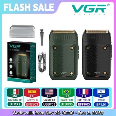 VGR V-353 Electric Shaver Rechargeable Mini Razor Beard Trimmer for Men