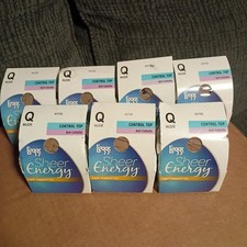 7 L'eggs Sheer Energy Control Top Anti-Cellulite Light Support Pantyhose Q Nude