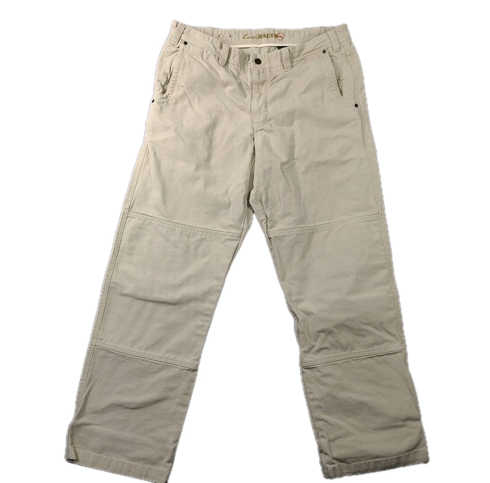 Eddie Bauer Mens 38x34 Khaki Utility Pants Outdoor Hiking EUC Trail Travel