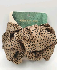 KRISTIN ESS HAIR The Oversized Satin Scrunchie New With Tags CHEETAH PRINT