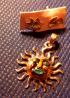 Celestial Necklace and Earrings Jewelry set Gold Tone Moon Star Sun — photo 3