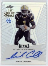 2017 Isaiah Crowell Leaf Holiday Bonus  Auto 2/2 (See Note) #BA-ICI (21C1000)