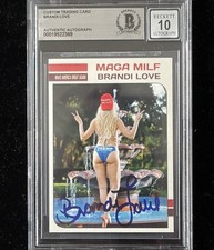 Brandi Love Signed Custom Trading Card Beckett Encapsulated Autograph Grade 10