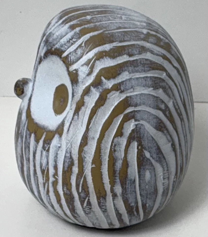 Huey House CHUBBY NIGHT OWL Decor Figurine Sculpture Rustic Gold White Small - Image 2 of 4