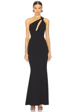 Katie May Edgy Dress in Black Long Formal XS NWT $298