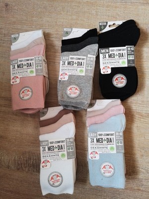 3 Paar Herren Damen MED Baumwolle Söckchen Venenfreundlich ohne drückendes Gummi