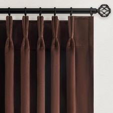 Dark Brown Velvet Curtains 84 Inches Long for 40"W x 84"L Pack of 2 ,