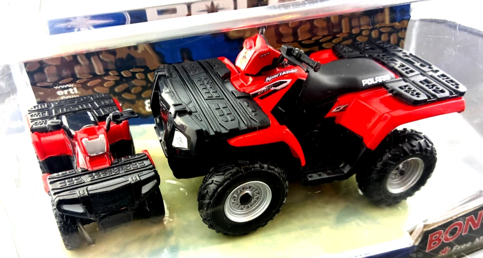 ERTL 1:18 Polaris Got Mud Die Cast ATV, 4 Wheelers, Two Pack, Red and Black KK - Image 4 of 4