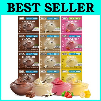 Simply Desserts Pudding Sampler Pack - 12 Sugar-Free Flavors