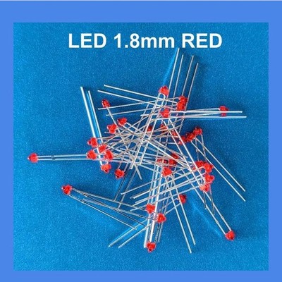 10pc  RED 1.8mm LED Light Emitting Diode diffused  - for Christmas Lights , etc.