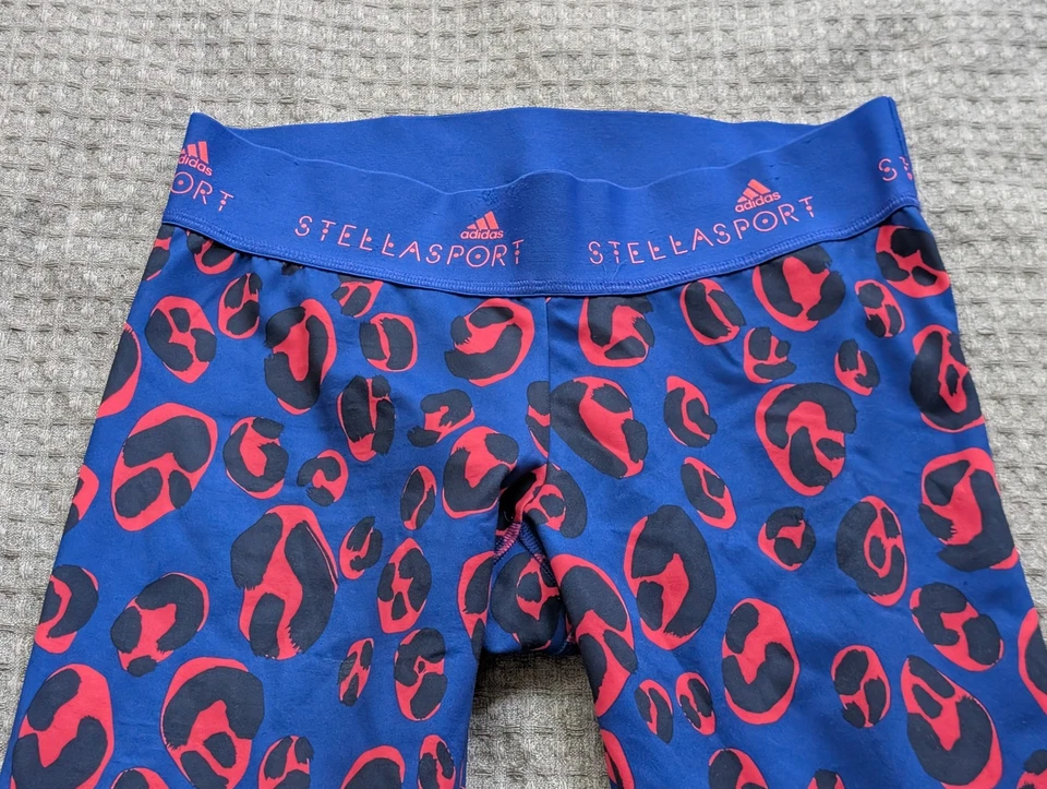 Adidas Stellasport Leggings Mujer Mediano Azul Rosa Leopardo Stella McCartney Foto 2 de 4