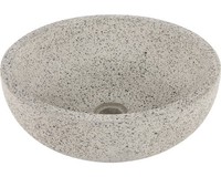 Differnz Aufsatzwaschbecken Terrazzo 40 X 40 Cm Weiß Schwarz Matt Mit Beschichtu