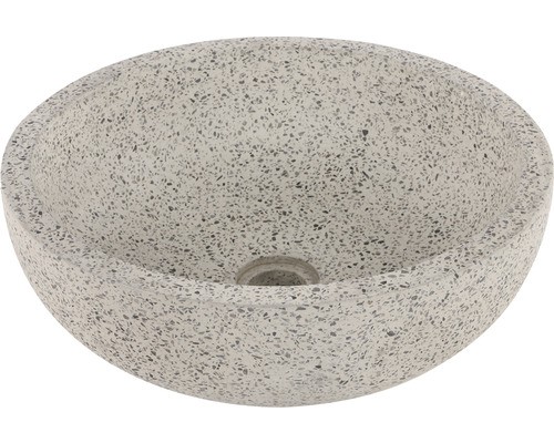 Differnz Aufsatzwaschbecken Terrazzo 40 X 40 Cm Weiß Schwarz Matt Mit Beschichtu-image