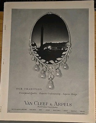 1958 Van Cleef & Arpels Pearl Diamond Necklace Our Tradition Vintage Jewelry ad