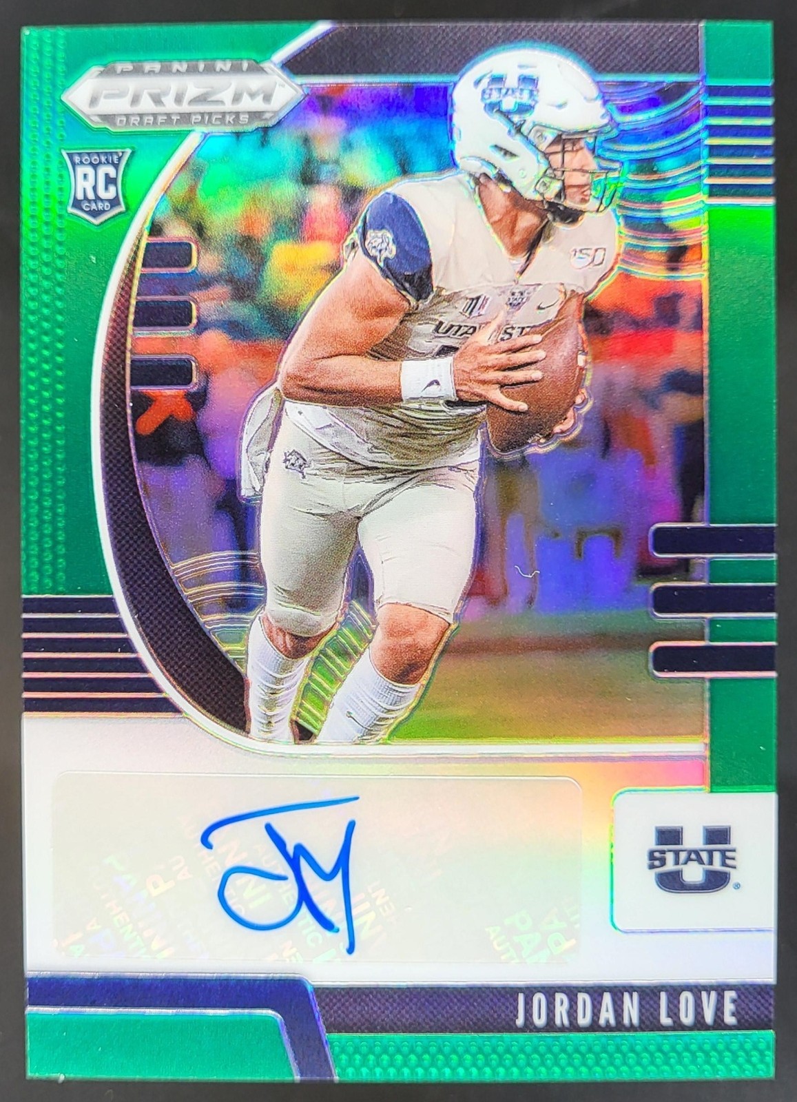 2020 Panini Prizm Draft Picks Jordan Love Prizms Green Auto #148 RC DC
