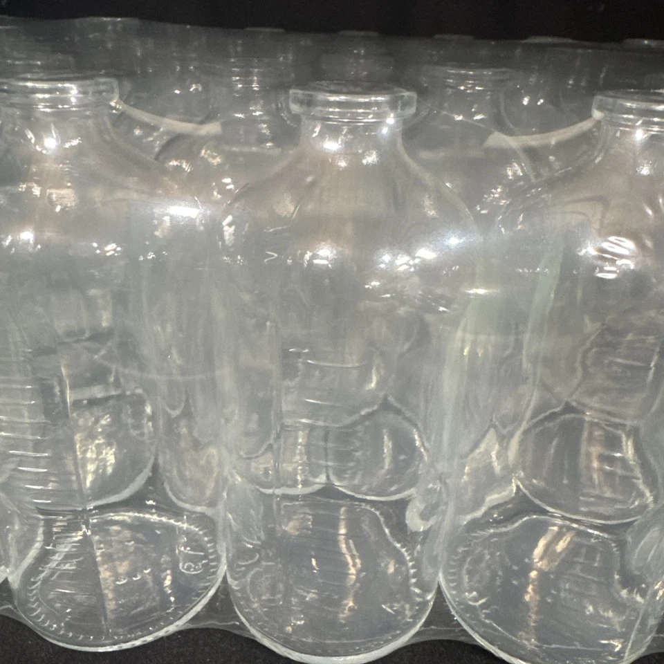 100ml Molded Clear Glass Serum Vials 20mm Crimp Top (56 round bottles) - Image 3 of 4