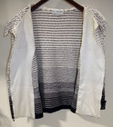 B8 vintage St. John Collection Jacket 14 Top Black & White Tweed Stipe Knit USA — photo 6