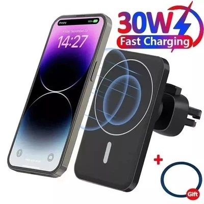 Handyhalterung Auto MagSafe Ladegerät für iPhone Samsung & Kabel & Magnet, 30W ! - Bild 1 von 4