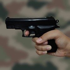 Safe Kids Air Gun Toy  6mm Soft BB Bullets Continuous Shooting   Black 16cm