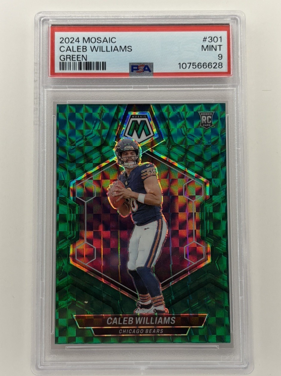 2024 Panini Mosaic - Rookies Caleb Williams #301 Green Mosaic Prizm (RC) PSA 9
