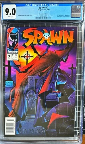 Spawn 2 - RARE NEWSSTAND Ed. - 1st App. Of The Violator 1992 - CGC Graded 9.0