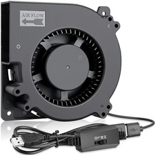 Quiet 120mm USB Blower Fan with 3 Speed Control, 5V DC Brushless