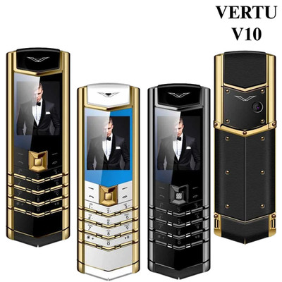 VERTU V10 Mobiltelefon Metall Schwarz-Gold Barrenform Dual-SIM Premium Design