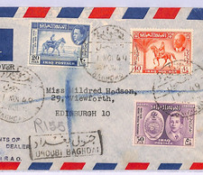 IRAQ 1949 FDC *UPU* ANNIVERSARY Set Baghdad HORSES ROYALTY GLOBE Edinburgh WF51