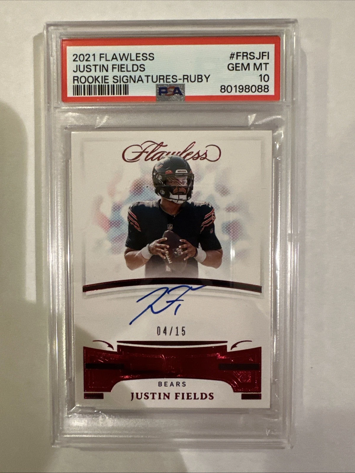 Justin Fields Panini Flawless Rookie Signatures #FRSJFI Ruby