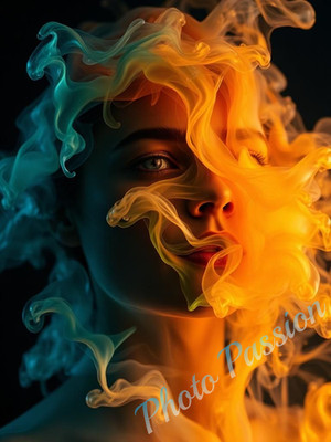 Foto A4 Portrait Frau Color Splash Art Poster Kunstdruck Deko (4065)