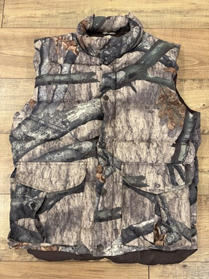 #ad Cabelas Premium Northern Goose Down Vest Mens Medium Tall Camo Hunting Mossy Oak $59.95