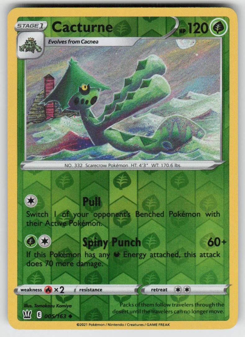 PO-04 Reverse Holo Cacturne 005/163 Uncommon SWSH05: Battle Styles NM